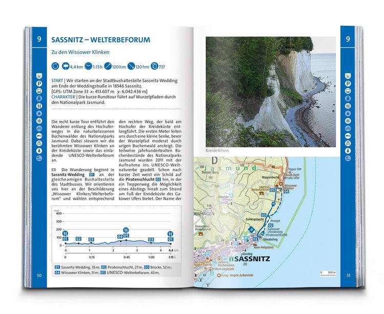 Produktbild: KOMPASS Wanderf&uuml;hrer R&uuml;gen, mit Hiddensee und Fischland-Dar&szlig;-Zingst, 55 Touren mit Extra-Tourenkarte