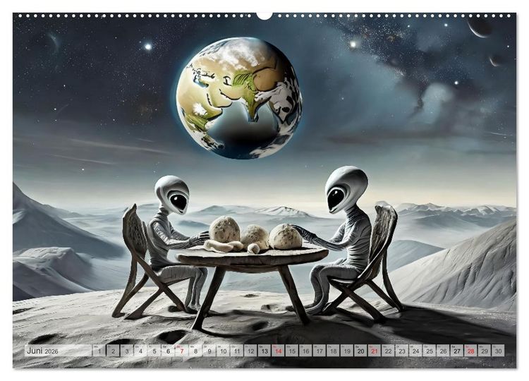Produktbild: Aliens auf Tour (hochwertiger Premium Wandkalender 2026 DIN A2 quer), Kunstdruck in Hochglanz