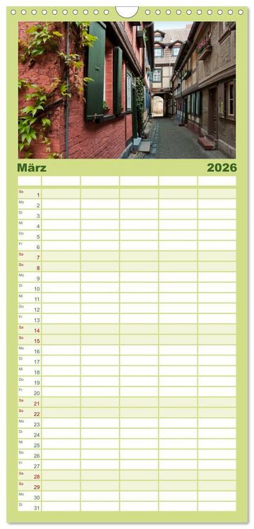 Produktbild: Familienplaner 2026 - Malerisches Quedlinburg mit 5 Spalten (Wandkalender, 21 x 45 cm) CALVENDO