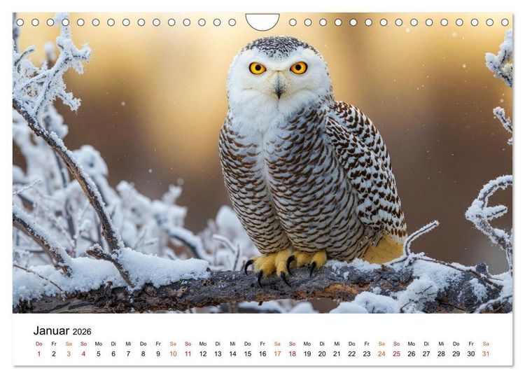 Produktbild: Eulen - Augen der Wildnis (Wandkalender 2026 DIN A4 quer), CALVENDO Monatskalender
