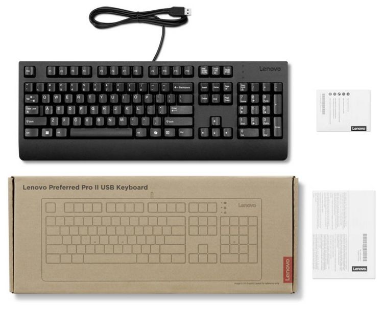 Produktbild: Lenovo 4Y41R64596 USB Tastatur Deutsch, QWERTZ Schwarz