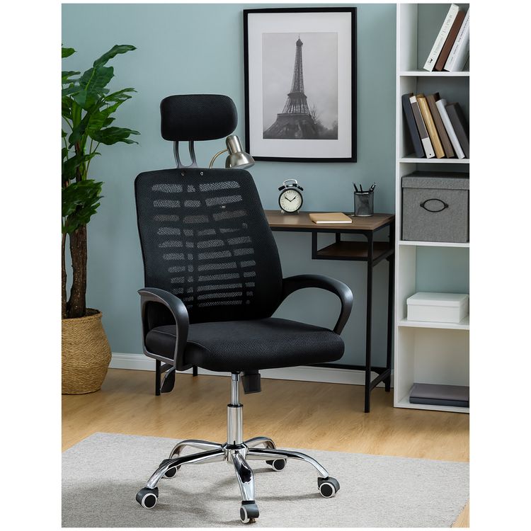 Produktbild: HTI-Living B&uuml;rostuhl Terry mit Kopfst&uuml;tze Terry Schwarz Netz