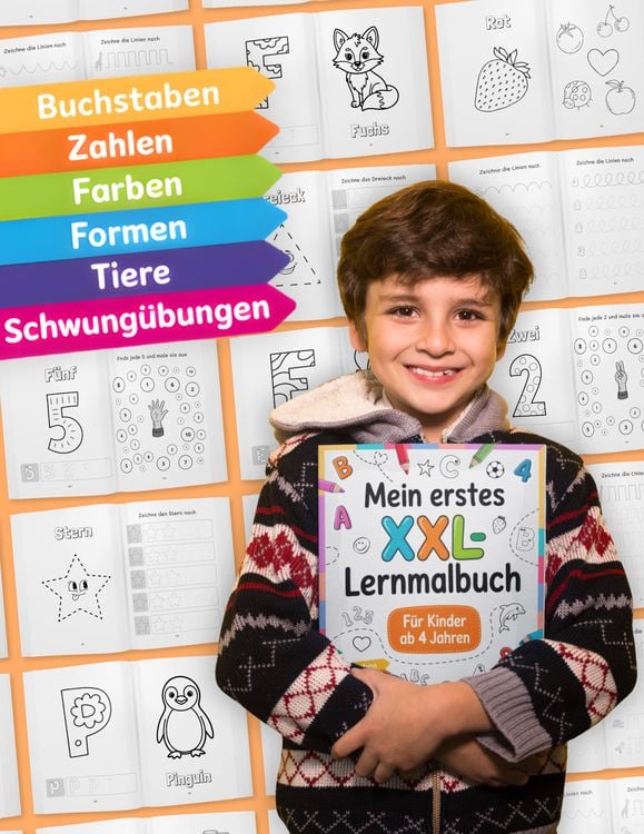 Produktbild: Mein erstes XXL-Lernmalbuch f&uuml;r Kinder ab 4 Jahren