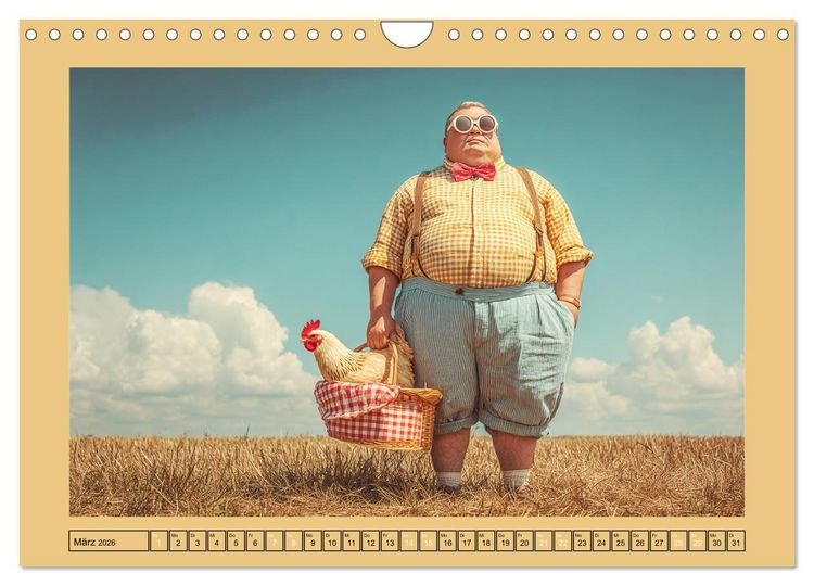 Produktbild: Die H&uuml;hnerhelden. Witz und Charme mit M&auml;nnern, die Eier haben (Wandkalender 2026 DIN A4 quer), CALVENDO Monatskalender