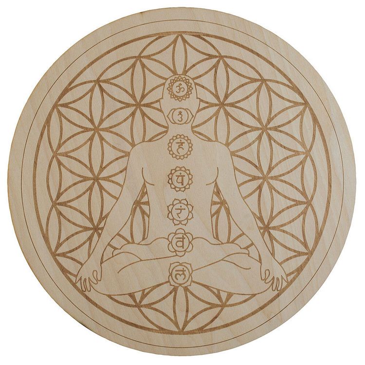 Produktbild: Untersetzer "Blume des Lebens und Chakra Buddha"