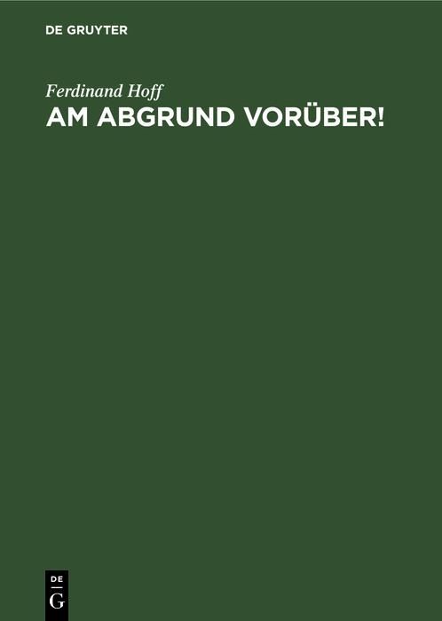 Produktbild: Am Abgrund vor&uuml;ber!