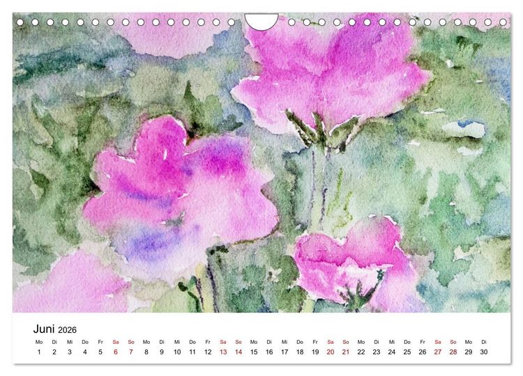 Produktbild: Bl&uuml;tenduft Aquarelle (Wandkalender 2026 DIN A4 quer), CALVENDO Monatskalender