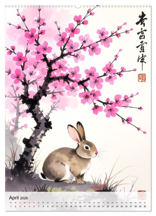 Produktbild: Die 12 chinesischen Tierkreiszeichen (Wandkalender 2026 DIN A2 hoch), CALVENDO Monatskalender