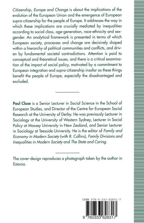 Produktbild: Citizenship, Europe and Change