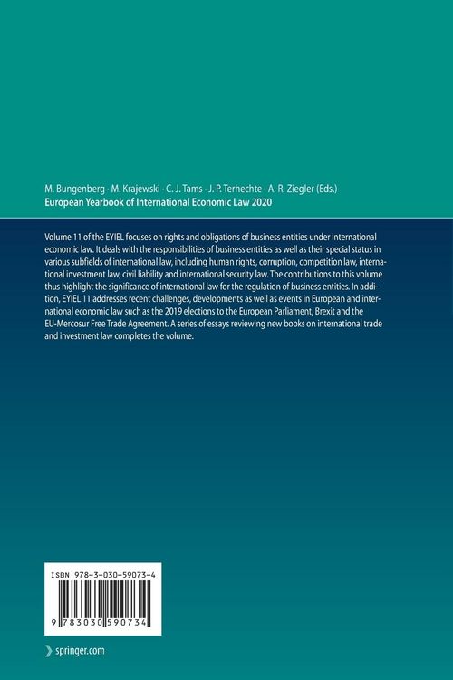 Produktbild: European Yearbook of International Economic Law 2020