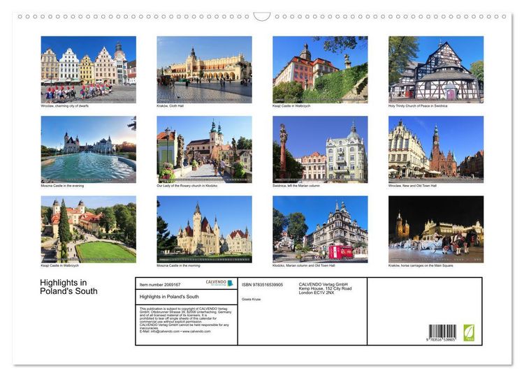 Produktbild: Highlights in Poland's South (Wall Calendar 2026 DIN A2 landscape), CALVENDO 12 Month Wall Calendar