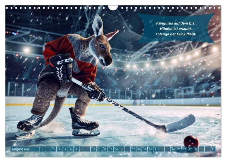 Produktbild: Der tierisch lustige Eishockey Kalender (Wandkalender 2026 DIN A3 quer), CALVENDO Monatskalender
