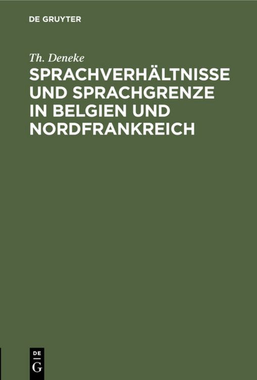 Produktbild: Sprachverh&auml;ltnisse und Sprachgrenze in Belgien und Nordfrankreich