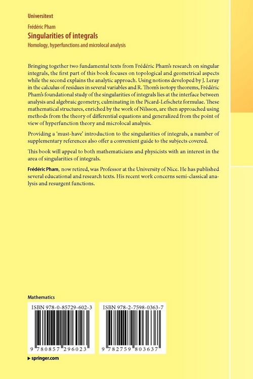 Produktbild: Singularities of integrals