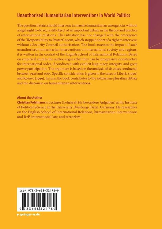 Produktbild: Unauthorised Humanitarian Interventions in World Politics