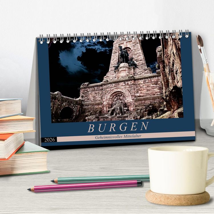 Produktbild: Burgen - Geheimnisvolles Mittelalter (Tischkalender 2026 DIN A5 quer), CALVENDO Monatskalender