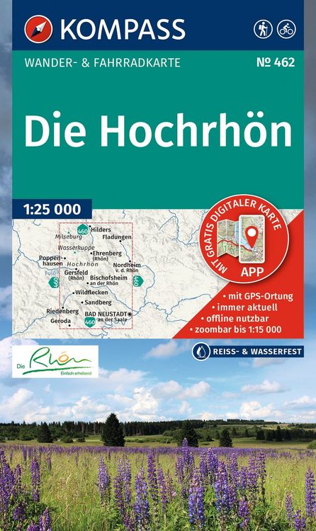 Produktbild: KOMPASS Wanderkarte 462 Die Hochrh&ouml;n 1:25.000