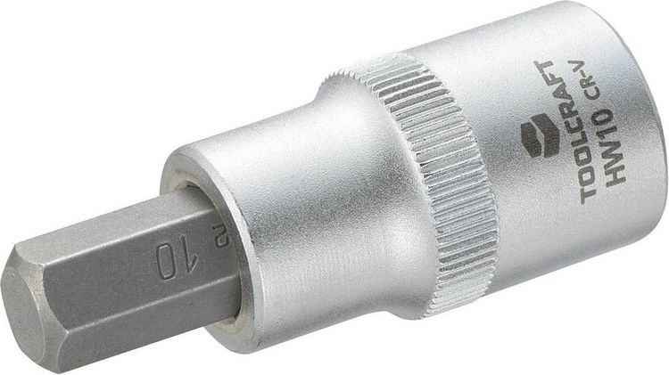 Produktbild: TOOLCRAFT 816159 Innen-Sechskant Steckschl&uuml;ssel-Bit-Einsatz 10mm 1/2\" (12.5 mm)