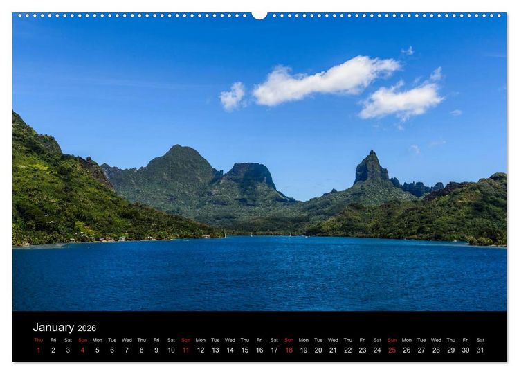 Produktbild: Bora Bora, Paradise islands (High Quality Premium Wall Calendar 2026 DIN A2 landscape),CALVENDO 12 Month Wall Calendar