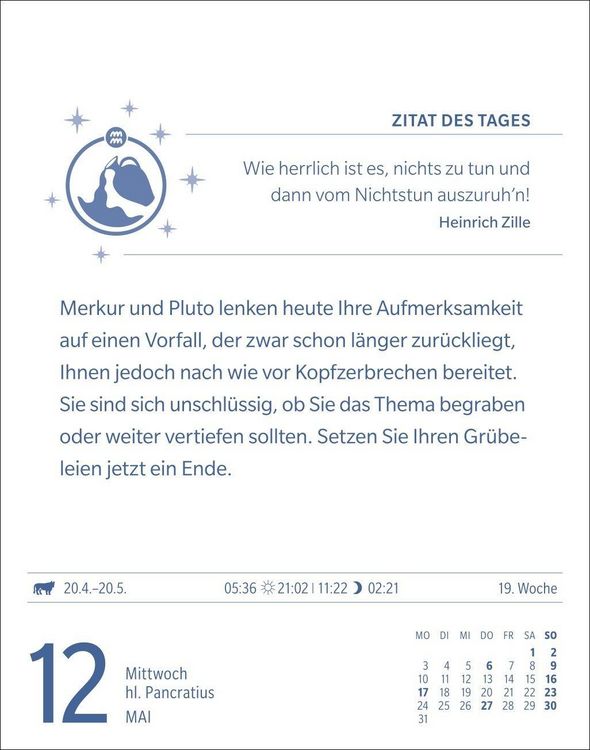 Produktbild: Wassermann Sternzeichenkalender 2027 - Tagesabrei&szlig;kalender - Ihr Horoskop f&uuml;r jeden Tag