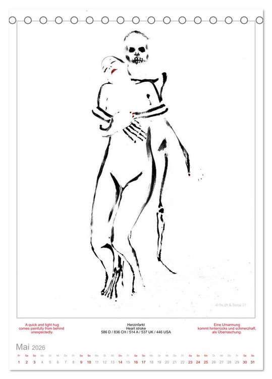 Produktbild: TOTENTANZ HERRENWAHL Haiku Zenga Photo DANCE OF DEATH MEN'S CHOICE (Tischkalender 2026 DIN A5 hoch), CALVENDO Monatskalender
