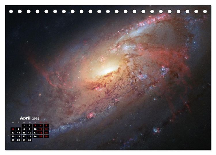 Produktbild: Hubble - 35 Jahre atemberaubende Aufnahmen (Tischkalender 2026 DIN A5 quer), CALVENDO Monatskalender