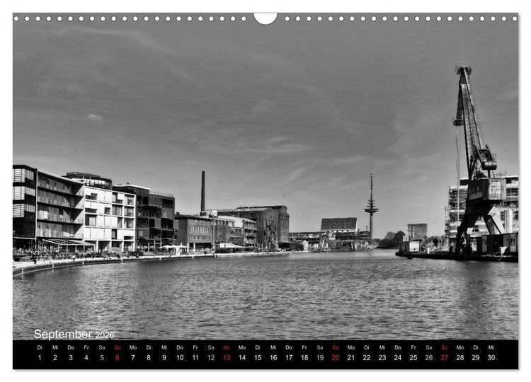 Produktbild: M&uuml;nster in schwarz-wei&szlig; gesehen (Wandkalender 2026 DIN A3 quer), CALVENDO Monatskalender