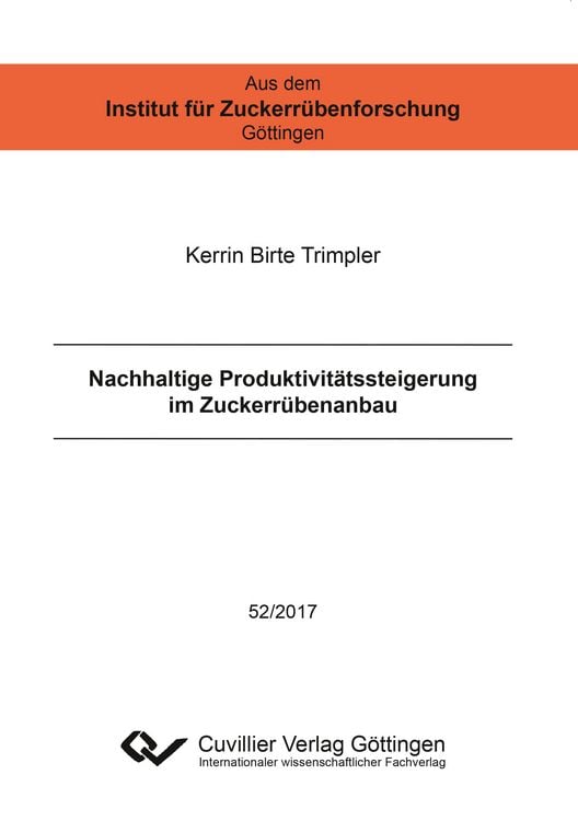 Produktbild: Nachhaltige Produktivitätssteigerung im Zuckerrübenanbau