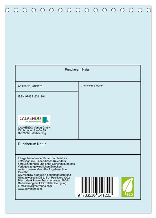 Produktbild: Rundherum Natur (Tischkalender 2026 DIN A5 hoch), CALVENDO Monatskalender