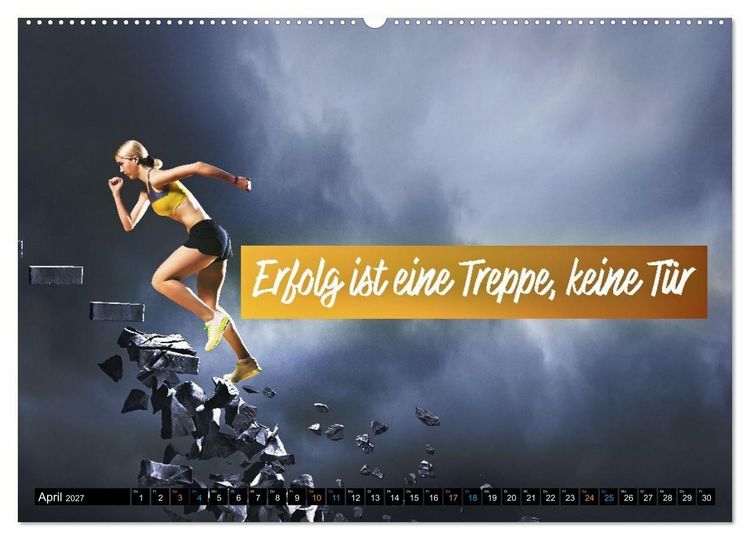 Produktbild: St&auml;rker als gestern &ndash; Sportliche Motivation in Bildern und Spr&uuml;chen (hochwertiger Premium Wandkalender 2027 DIN A2 quer), Kunstdruck in Hochglanz
