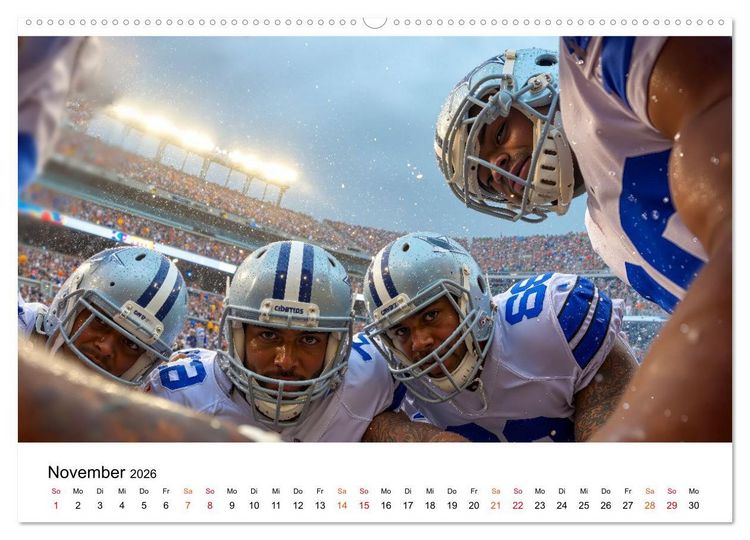 Produktbild: American Football - Touchdown durchs Jahr (hochwertiger Premium Wandkalender 2026 DIN A2 quer), Kunstdruck in Hochglanz