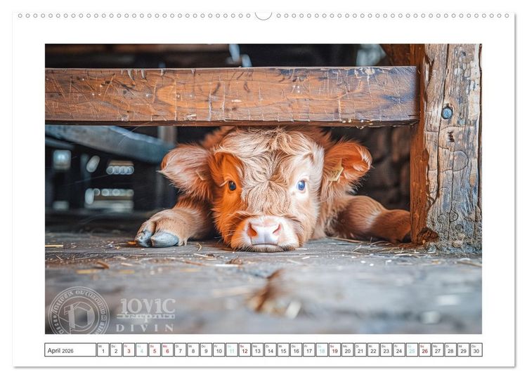 Produktbild: Schottische Hochland Rinder (hochwertiger Premium Wandkalender 2026 DIN A2 quer), Kunstdruck in Hochglanz