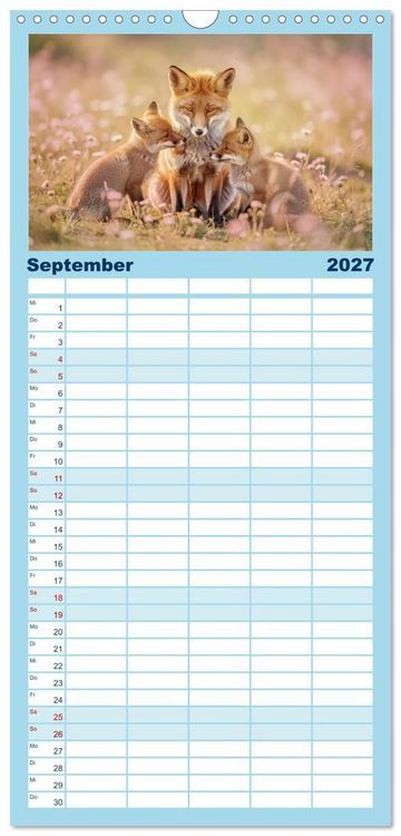 Produktbild: Familienplaner 2027 - Zwischen den Feldern mit 5 Spalten (Wandkalender, 21 x 45 cm) CALVENDO