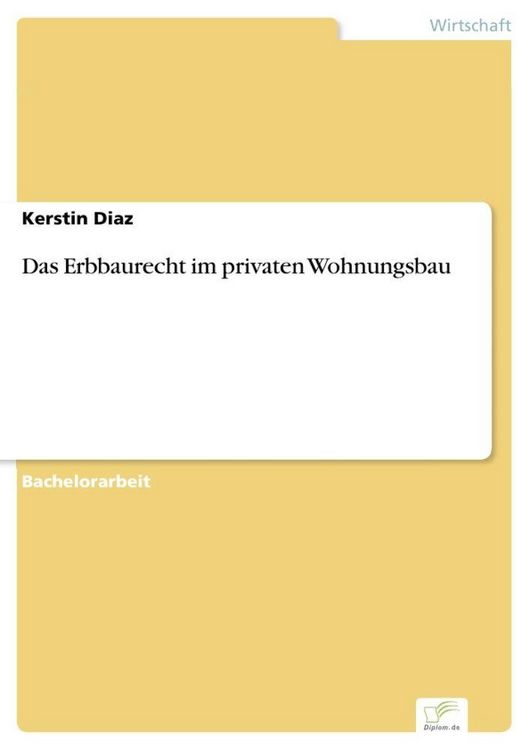 Produktbild: Das Erbbaurecht im privaten Wohnungsbau