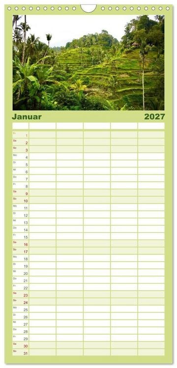 Produktbild: Familienplaner 2027 - S&uuml;dostasien - Thailand, Philippinen, Bali mit 5 Spalten (Wandkalender, 21 x 45 cm) CALVENDO