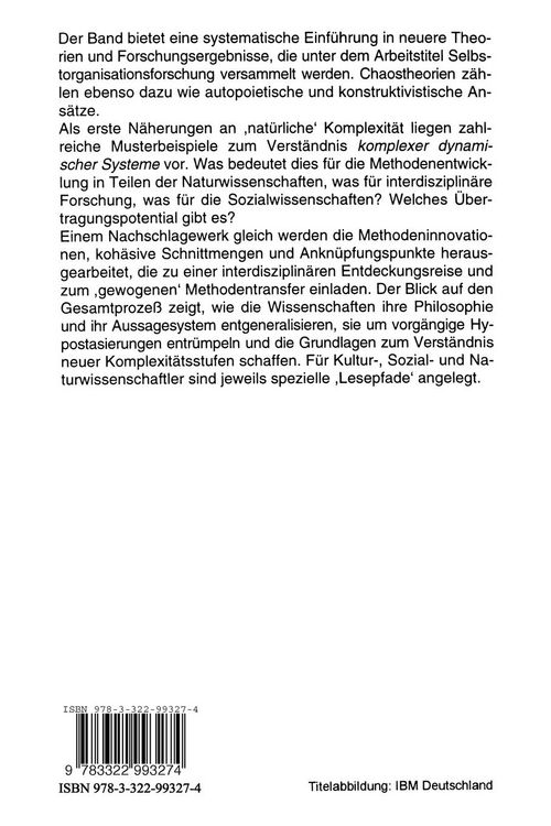 Produktbild: Komplexe Natur &mdash; Komplexe Wissenschaft