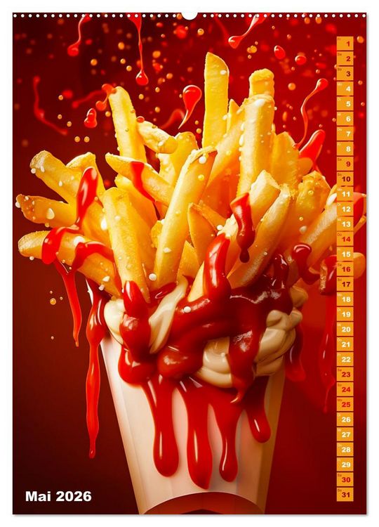 Produktbild: Leckeres Fast Food (hochwertiger Premium Wandkalender 2026 DIN A2 hoch), Kunstdruck in Hochglanz