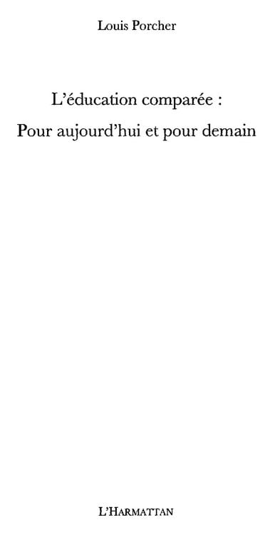 Produktbild: Education comparee : pour aujourd'hui et pour demain