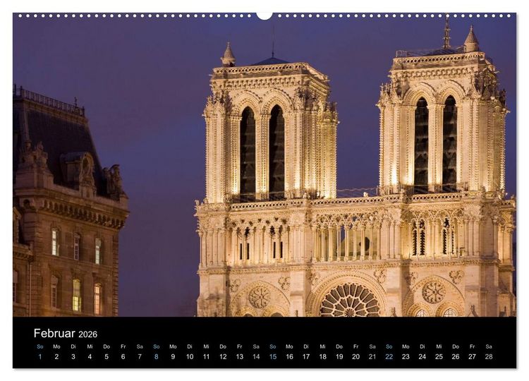 Produktbild: Paris bei Nacht 2026 (hochwertiger Premium Wandkalender 2026 DIN A2 quer), Kunstdruck in Hochglanz