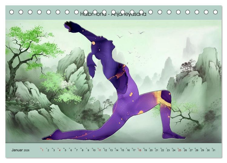 Produktbild: YOGA - Harmonie von K&ouml;rper, Geist und Seele (Tischkalender 2026 DIN A5 quer), CALVENDO Monatskalender