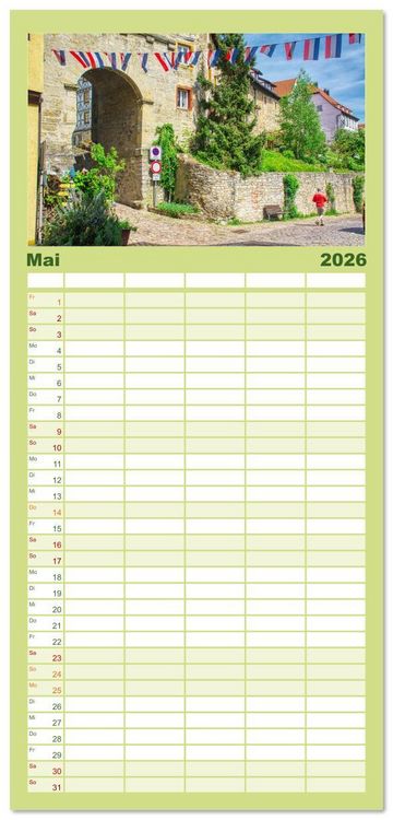 Produktbild: Familienplaner 2026 - Bad Wimpfen - Kurstadt am Neckar mit 5 Spalten (Wandkalender, 21 x 45 cm) CALVENDO
