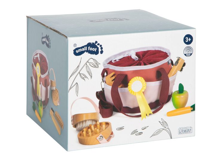 Produktbild: Pferdepflegeset mit Tasche rot