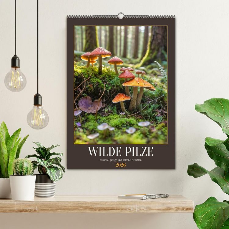 Produktbild: WILDE PILZE - Essbare, giftige und seltene Pilzarten (Wandkalender 2026 DIN A2 hoch), CALVENDO Monatskalender