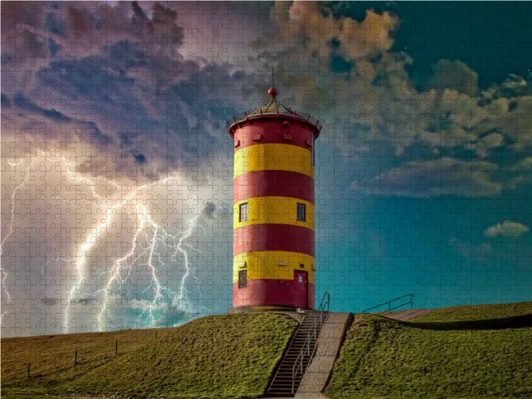 Produktbild: CALVENDO Puzzle Leuchrtturm Pilsum, Deutschland 1000 Teile Lege-Gr&ouml;&szlig;e 64 x 48 cm Foto-Puzzle Bild von Peter Roder