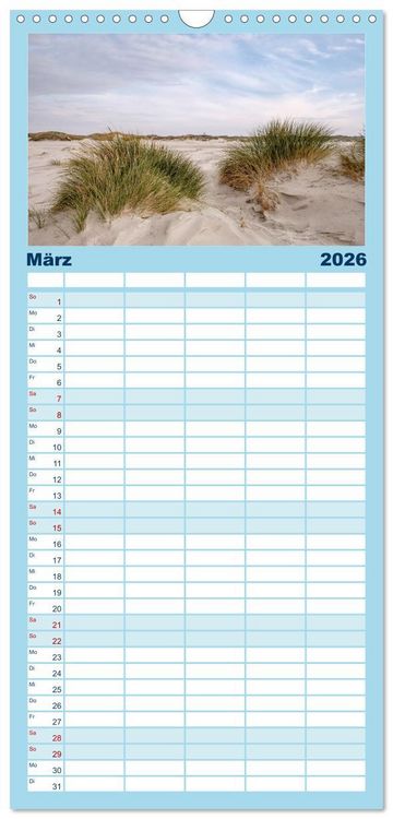 Produktbild: Familienplaner 2026 - Amrum: Natur und Freiheit mit 5 Spalten (Wandkalender, 21 x 45 cm) CALVENDO