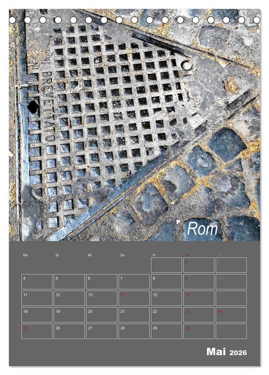 Produktbild: Faszination Kanaldeckel (Tischkalender 2026 DIN A5 hoch), CALVENDO Monatskalender