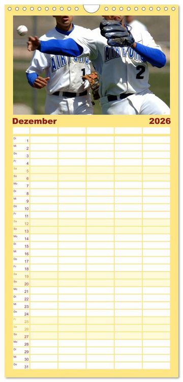 Produktbild: Familienplaner 2026 - Kultsport Baseball mit 5 Spalten (Wandkalender, 21 x 45 cm) CALVENDO