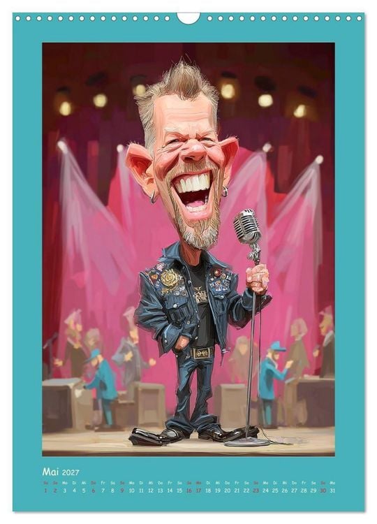 Produktbild: Rock-Rhythmus. Karikaturen zwischen Kunst und Kult (Wandkalender 2027 DIN A3 hoch), CALVENDO Monatskalender