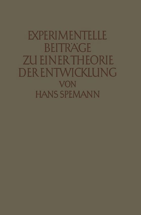 Produktbild: Experimentelle Beitr&auml;ge zu einer Theorie der Entwicklung