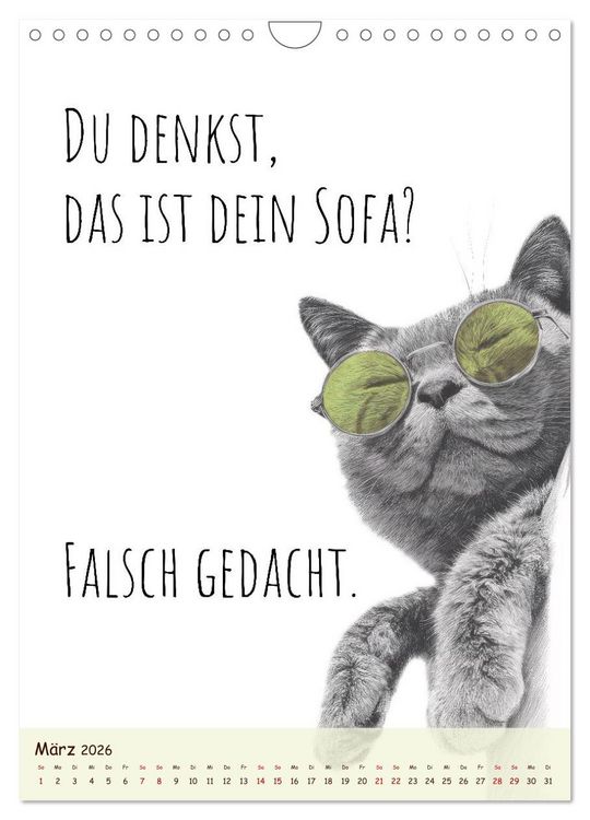 Produktbild: Katzenkult - Coolness auf vier Pfoten (Wandkalender 2026 DIN A4 hoch), CALVENDO Monatskalender